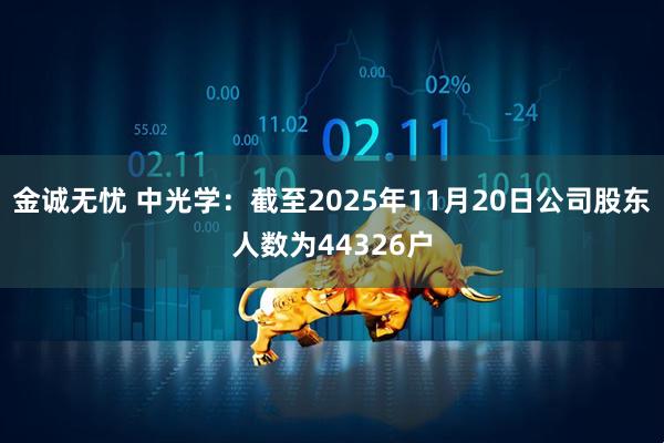 金诚无忧 中光学：截至2025年11月20日公司股东人数为44326户